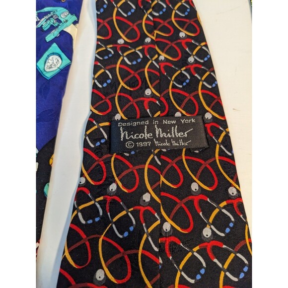 VTG Nicole Miller Ties Medical Theme Bundle Set Of 4 90s EUC - Picture 8 of 11